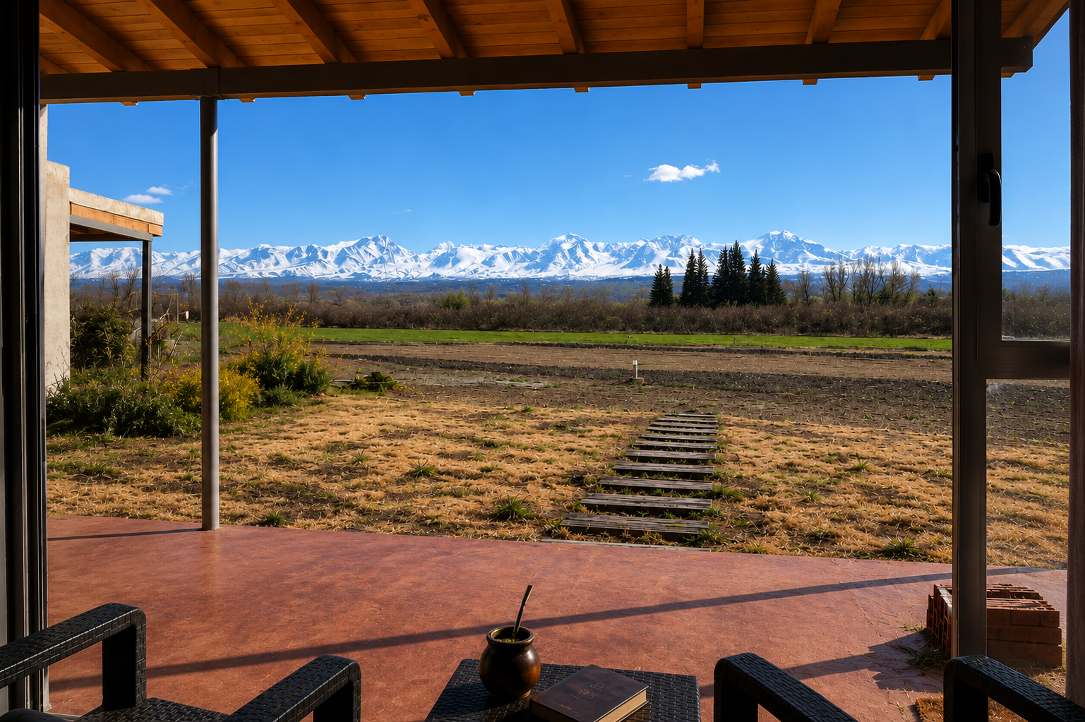 Casa Jarilla and the Andes in Barreal